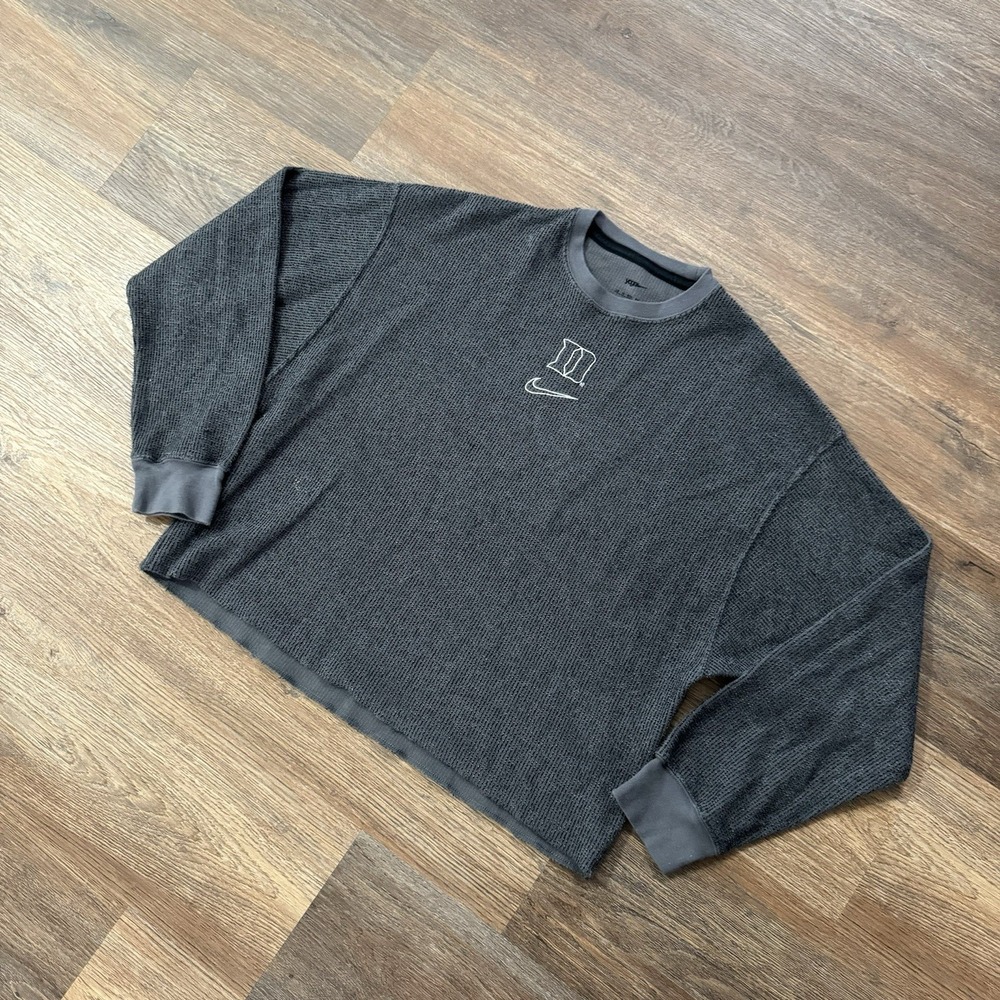 Duke Blue Devils Nike Yoga Cropped L/S Top‎ Sz XS Gym Exercise Gray